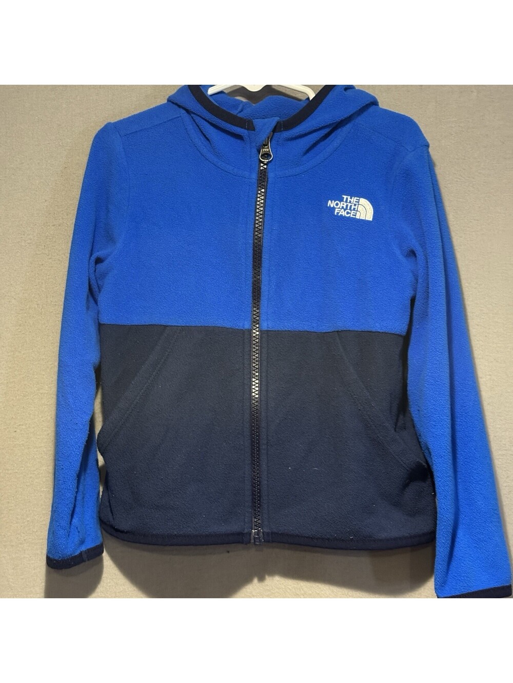 The North Face Fleece Jacket Black Blue Colorblock Full Zip Kids Size 4T